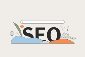 Illustration créative symbolisant le référencement et la recherche en ligne.